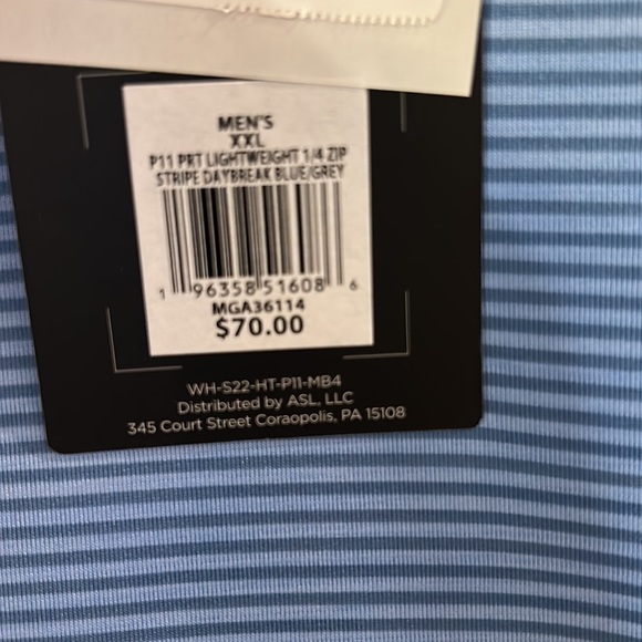 Walter Hagen Men's Lightweight 1/4 Zip Pullover - XXL -Stripe Daybreak Blue/Grey - Picture 3 of 7